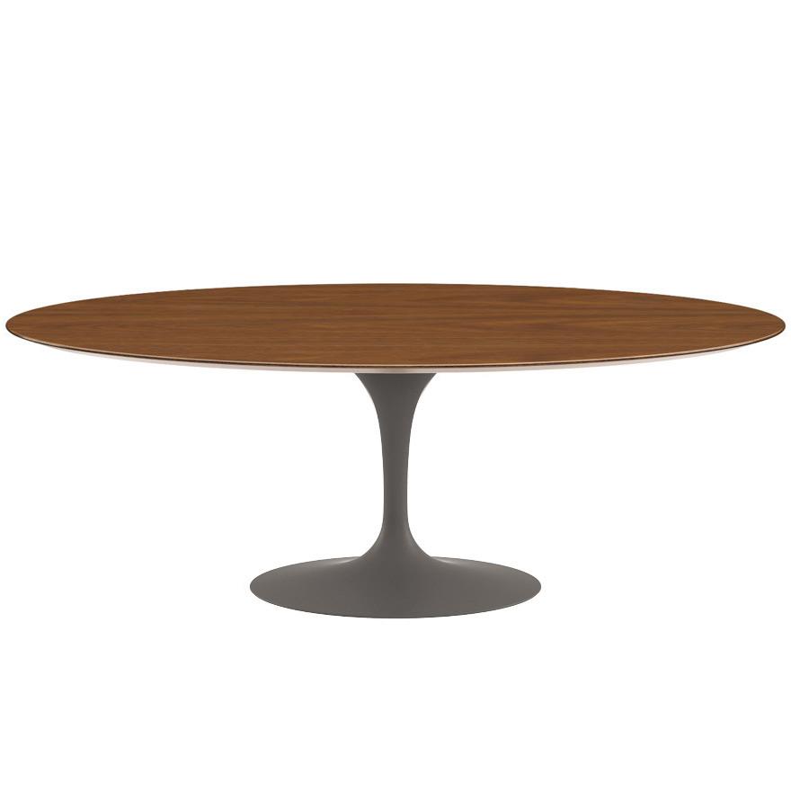 Saarinen 84" Oval Dining Table Dining Tables Knoll Grey Light Walnut