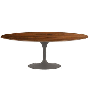 Saarinen 84" Oval Dining Table Dining Tables Knoll Grey Rosewood 