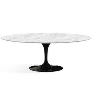 Saarinen 96" Oval Dining Table Large Dining Tables Knoll Black Carrara marble, Satin finish 
