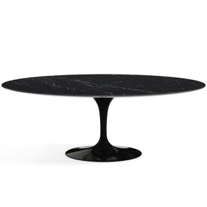 Saarinen 96" Oval Dining Table Large Dining Tables Knoll Black Nero Marquina marble, Satin finish 