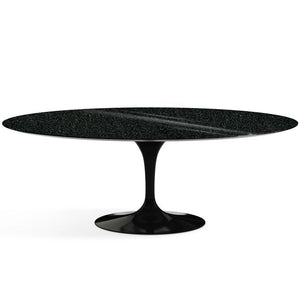 Saarinen 96" Oval Dining Table Large Dining Tables Knoll Black Black Andes, Granite 