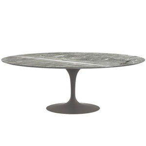 Saarinen 96" Oval Dining Table Large Dining Tables Knoll Grey Grey marble, Shiny finish 