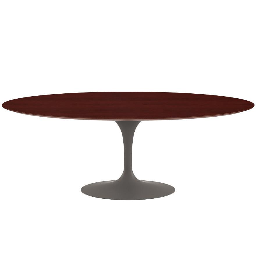 Saarinen 96" Oval Dining Table Large Dining Tables Knoll Grey Reff Dark Cherry