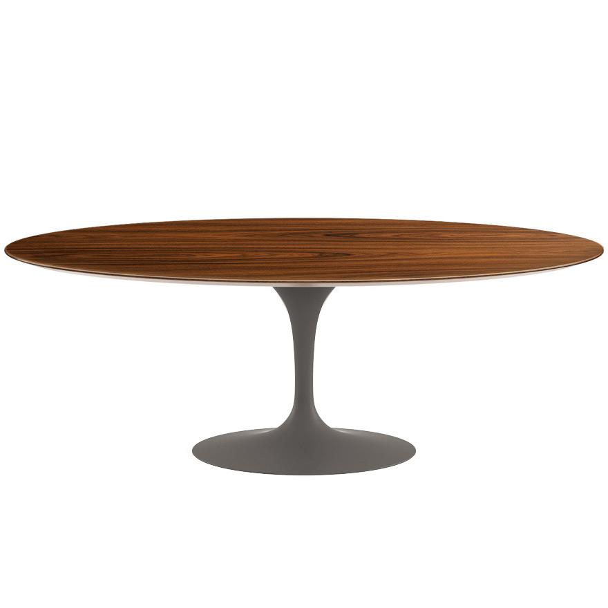 Saarinen 96" Oval Dining Table Large Dining Tables Knoll Grey Rosewood