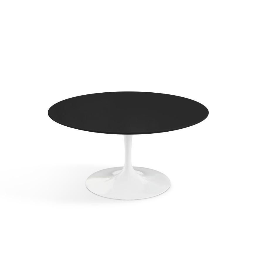 Saarinen Coffee Table - 35" Round Coffee Tables Knoll White Black laminate, Satin finish