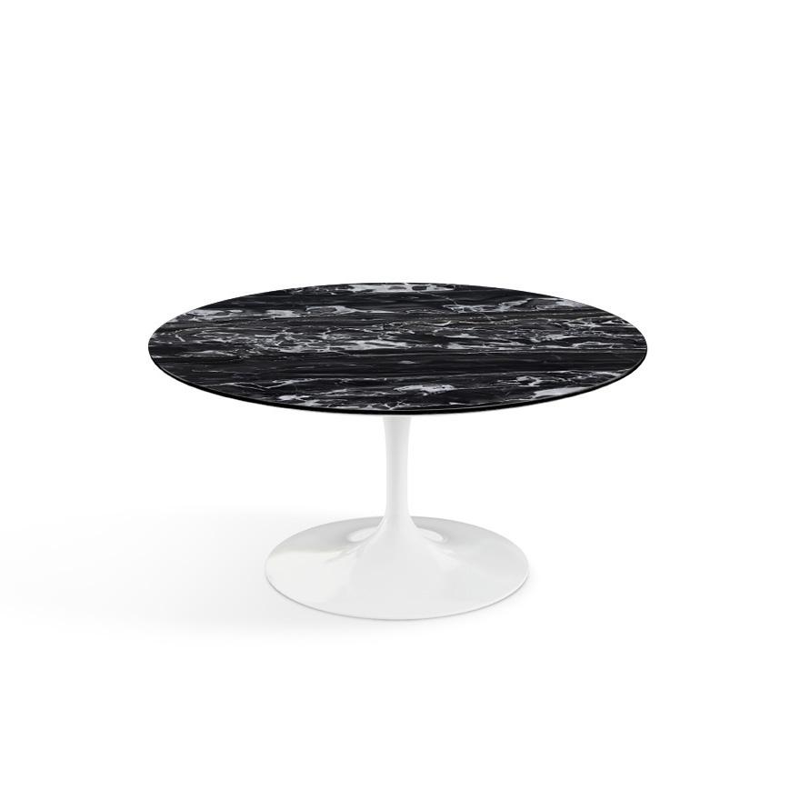 Saarinen Coffee Table - 35" Round Coffee Tables Knoll White Portoro marble, Satin finish