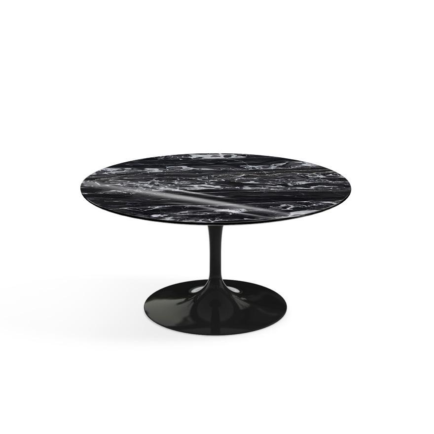 Saarinen Coffee Table - 35" Round Coffee Tables Knoll Black Portoro marble, Shiny finish