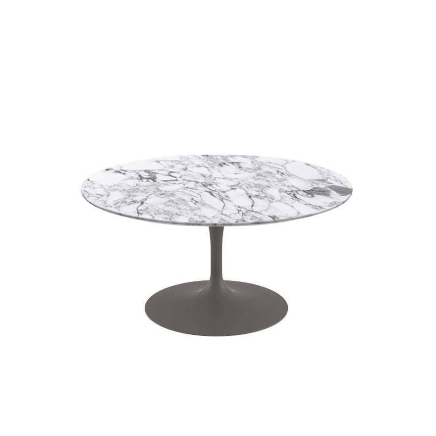 Saarinen Coffee Table - 35" Round Coffee Tables Knoll Grey Arabescato marble, Satin finish