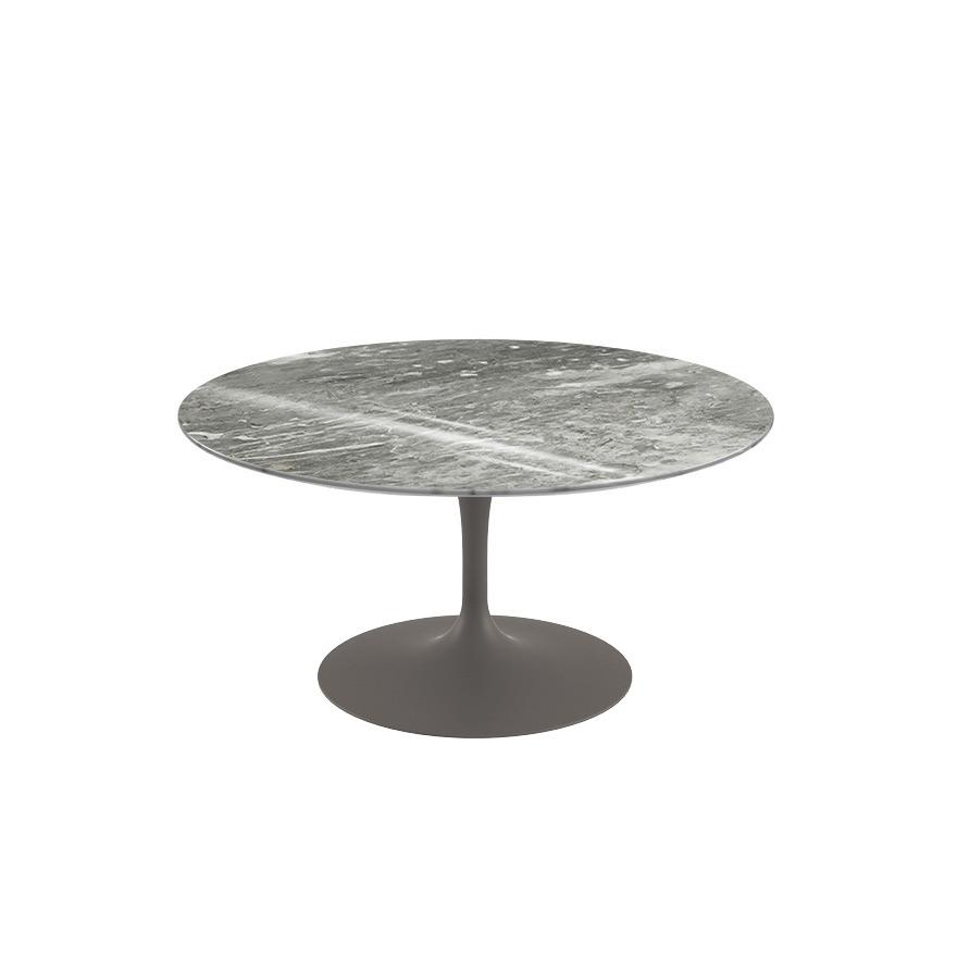 Saarinen Coffee Table - 35" Round Coffee Tables Knoll Grey Grey marble, Shiny finish