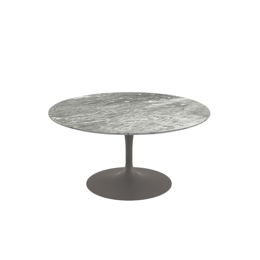 Saarinen Coffee Table - 35" Round Coffee Tables Knoll Grey Grey marble, Satin finish