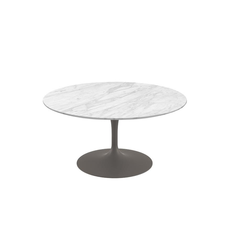 Saarinen Coffee Table - 35" Round Coffee Tables Knoll Grey Carrara marble, Satin finish