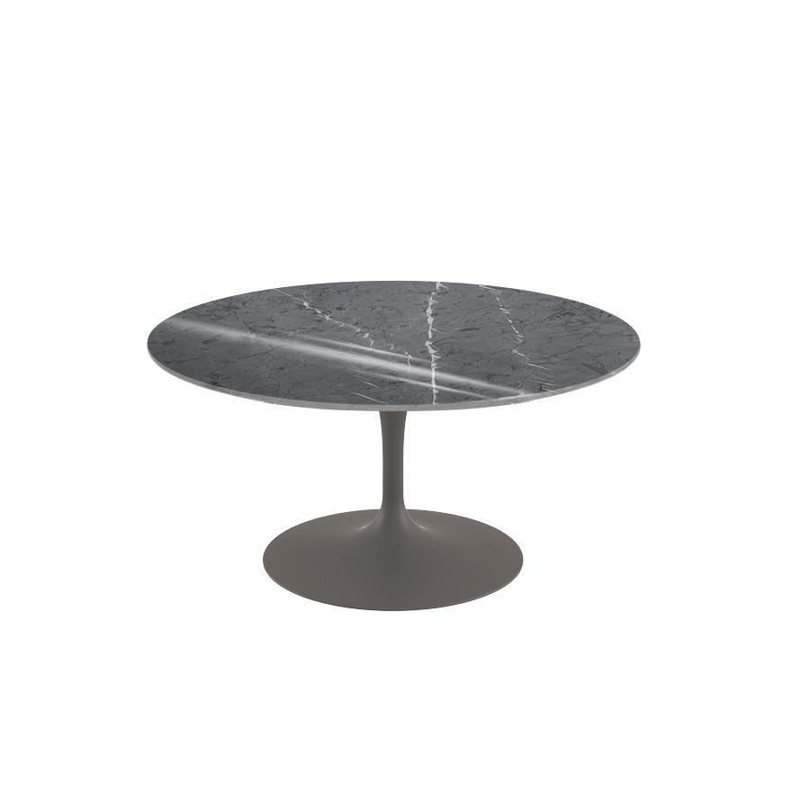 Saarinen Coffee Table - 35" Round Coffee Tables Knoll Grey Grigio Marquina marble, Shiny finish