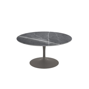 Saarinen Coffee Table - 35" Round Coffee Tables Knoll Grey Grigio Marquina marble, Shiny finish 