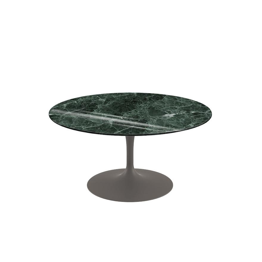 Saarinen Coffee Table - 35" Round Coffee Tables Knoll Grey Verde Alpi marble, Shiny finish