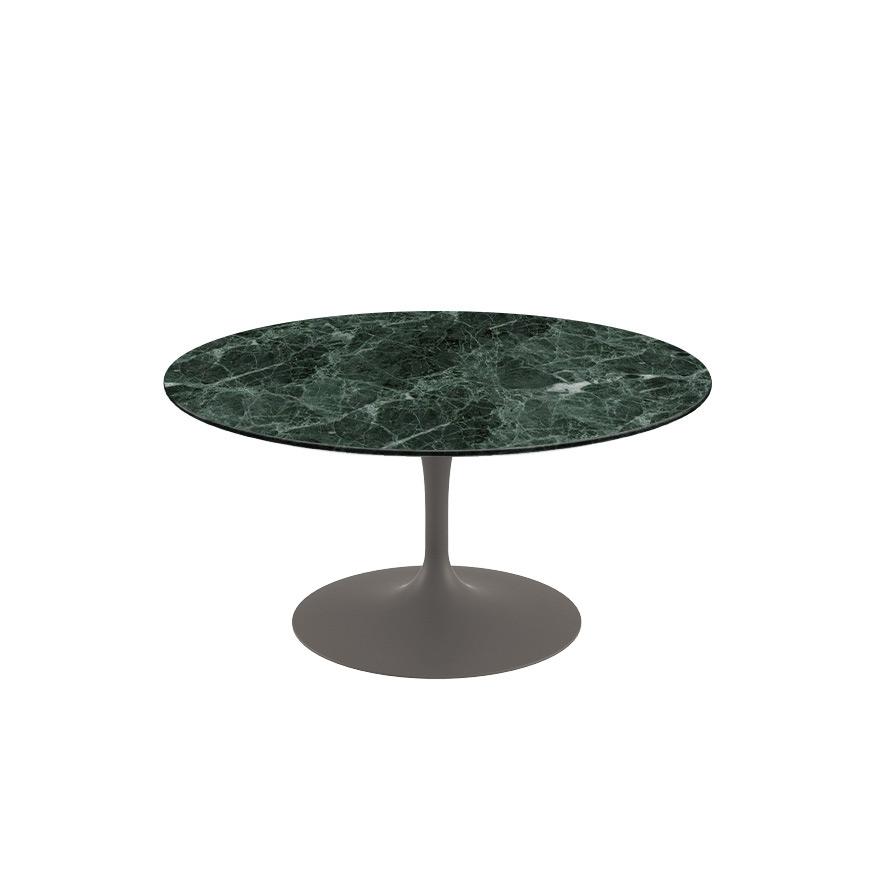 Saarinen Coffee Table - 35" Round Coffee Tables Knoll Grey Verde Alpi marble, Satin finish
