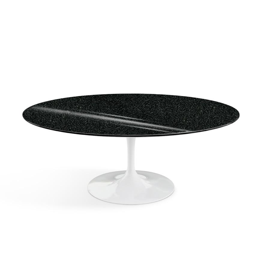 Saarinen Coffee Table - 42” Oval Dining Tables Knoll White Black Andes, Granite
