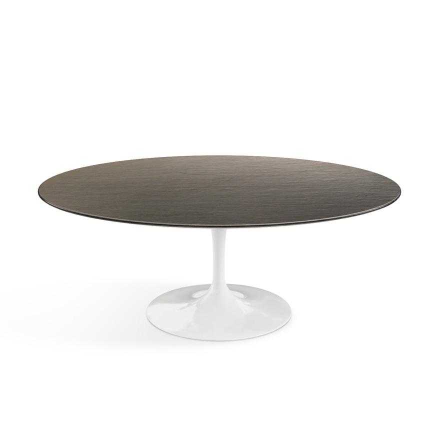 Saarinen Coffee Table - 42” Oval Dining Tables Knoll White Slate, Natural