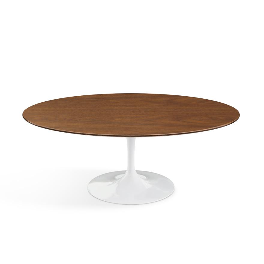 Saarinen Coffee Table - 42” Oval Dining Tables Knoll White Light Walnut