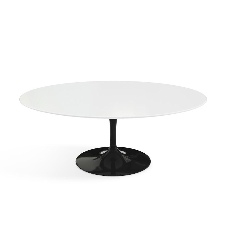 Saarinen Coffee Table - 42” Oval Dining Tables Knoll Black White laminate, Satin finish