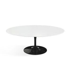 Saarinen Coffee Table - 42” Oval Dining Tables Knoll Black White laminate, Satin finish 