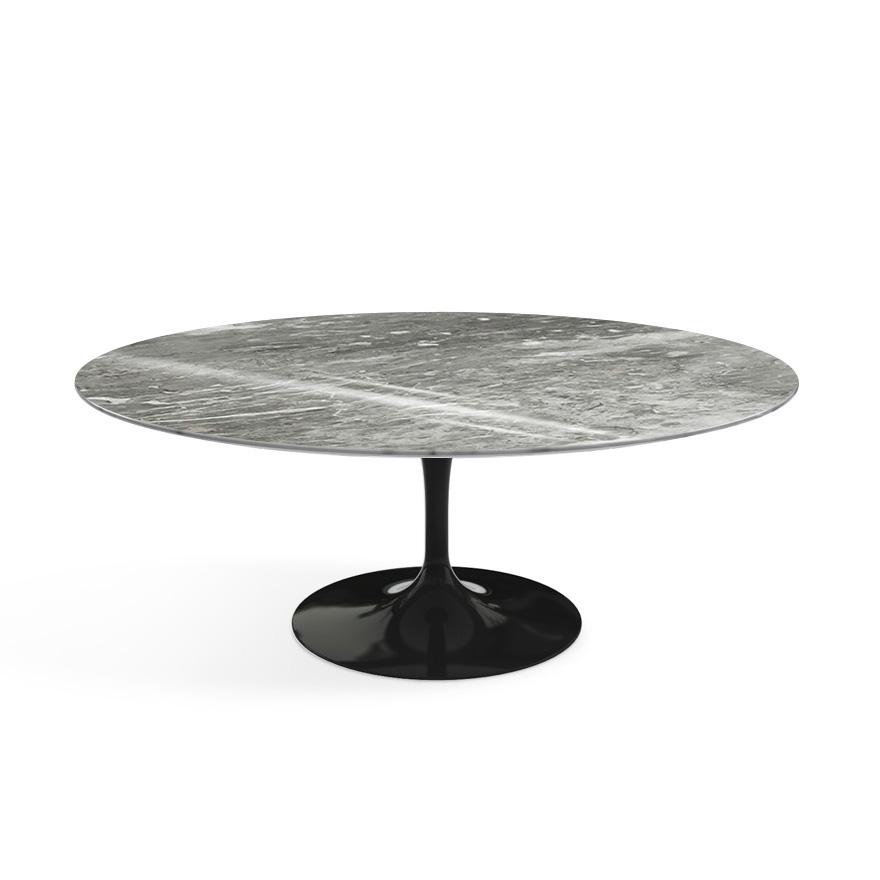 Saarinen Coffee Table - 42” Oval Dining Tables Knoll Black Grey marble, Shiny finish