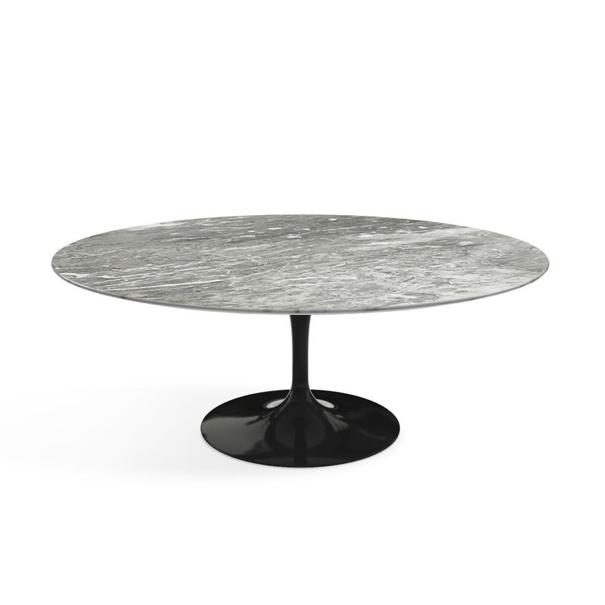 Saarinen Coffee Table - 42” Oval Dining Tables Knoll Black Grey marble, Satin finish