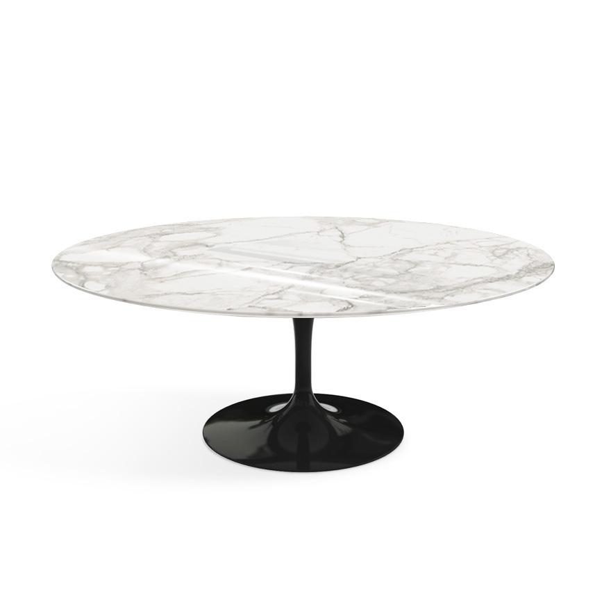 Saarinen Coffee Table - 42” Oval Dining Tables Knoll Black Calacatta marble, Shiny finish