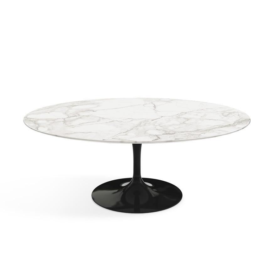 Saarinen Coffee Table - 42” Oval Dining Tables Knoll Black Calacatta marble, Satin finish
