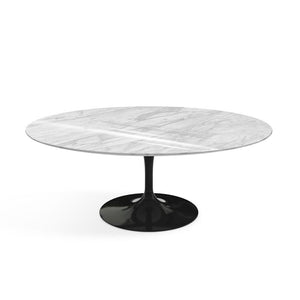 Saarinen Coffee Table - 42” Oval Dining Tables Knoll Black Carrara marble, Shiny finish 