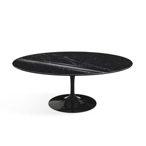 Saarinen Coffee Table - 42” Oval Dining Tables Knoll Black Nero Marquina marble, Shiny finish 