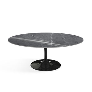 Saarinen Coffee Table - 42” Oval Dining Tables Knoll Black Grigio Marquina marble, Shiny finish 