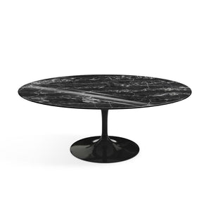 Saarinen Coffee Table - 42” Oval Dining Tables Knoll Black Portoro marble, Shiny finish 