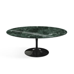 Saarinen Coffee Table - 42” Oval Dining Tables Knoll Black Verde Alpi marble, Shiny finish 