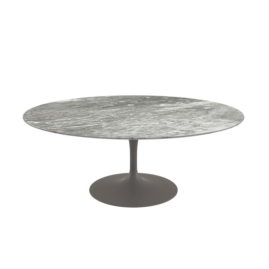 Saarinen Coffee Table - 42” Oval Dining Tables Knoll Grey Grey marble, Satin finish