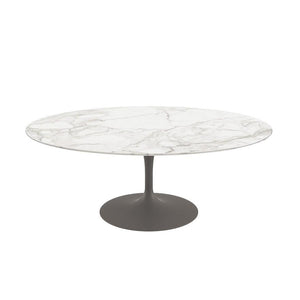 Saarinen Coffee Table - 42” Oval Dining Tables Knoll Grey Calacatta marble, Satin finish 