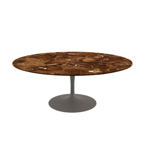 Saarinen Coffee Table - 42” Oval Dining Tables Knoll Grey Espresso marble, Satin finish 