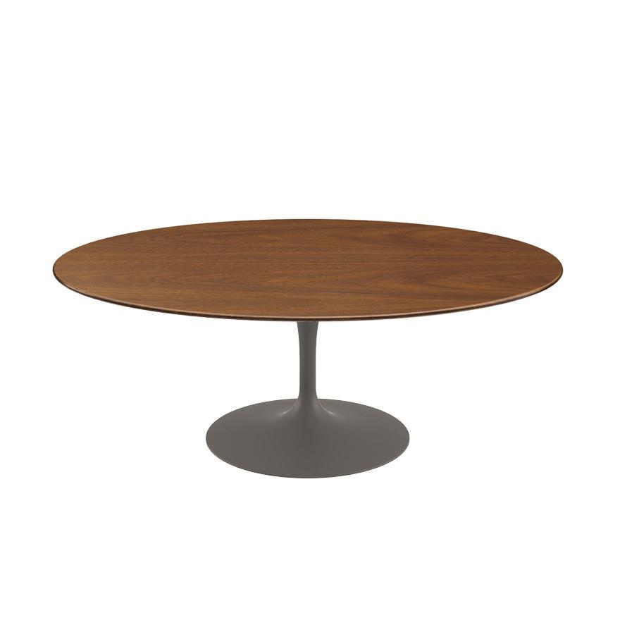Saarinen Coffee Table - 42” Oval Dining Tables Knoll Grey Light Walnut