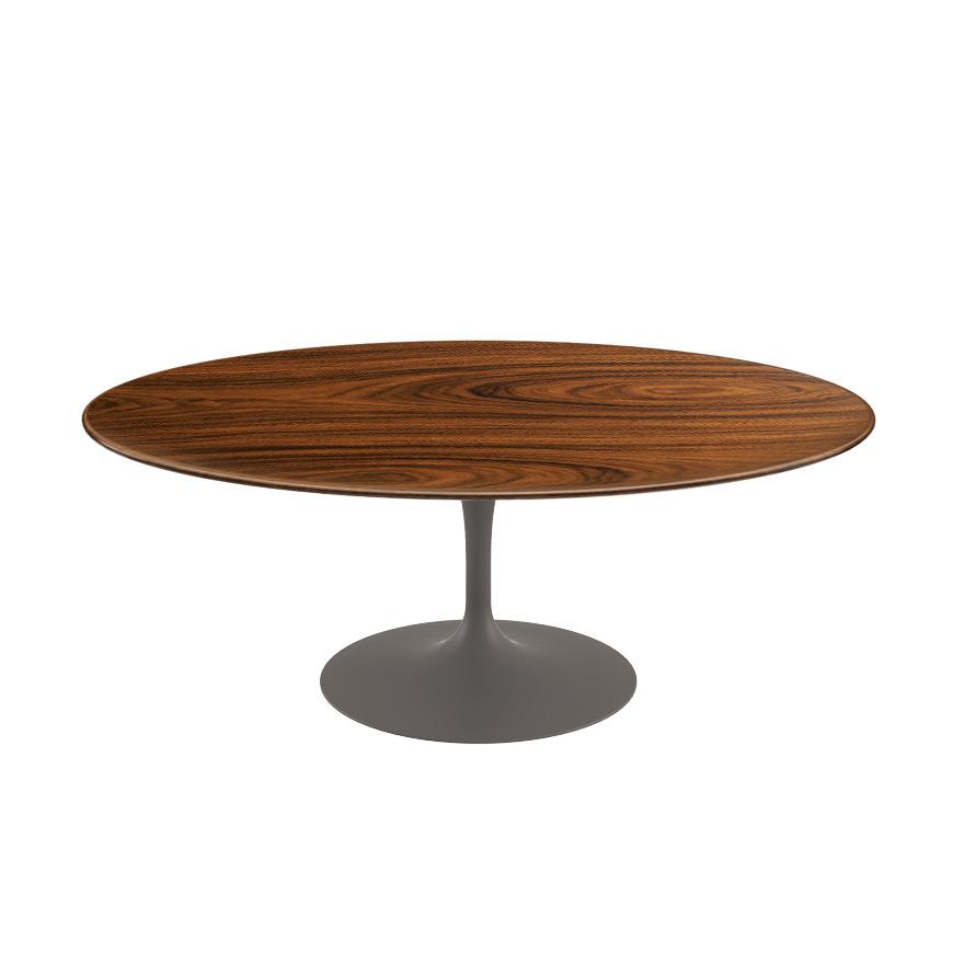 Saarinen Coffee Table - 42” Oval Dining Tables Knoll Grey Rosewood