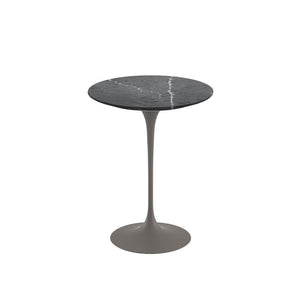 Saarinen Side Table - 16" Round side/end table Knoll Grey Grigio Marquina marble, Satin finish 
