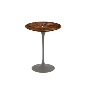 Saarinen Side Table - 16" Round side/end table Knoll Grey Espresso marble, Satin finish 
