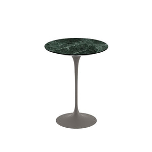 Saarinen Side Table - 16" Round side/end table Knoll Grey Verde Alpi marble, Satin finish 