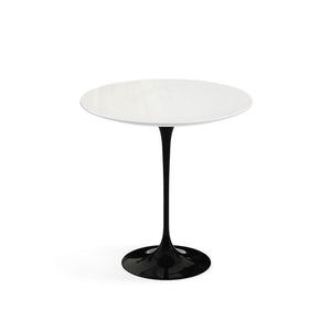 Saarinen Side Table - 20” Round side/end table Knoll Black Vetro Bianco 