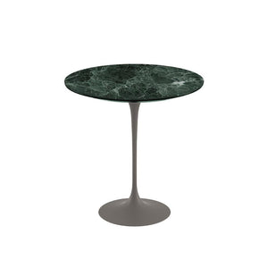Saarinen Side Table - 20” Round side/end table Knoll Grey Verde Alpi marble, Satin finish 