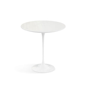 Saarinen Side Table - 20” Round side/end table Knoll White Vetro Bianco 