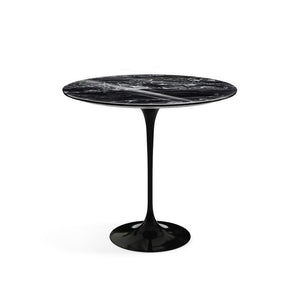 Saarinen Side Table - 22” Oval side/end table Knoll Black Portoro marble, Shiny finish 