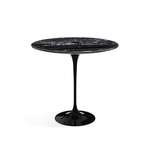 Saarinen Side Table - 22” Oval side/end table Knoll Black Portoro marble, Satin finish 