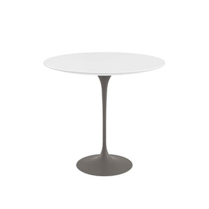 Saarinen Side Table - 22” Oval side/end table Knoll Grey White laminate, Satin finish 