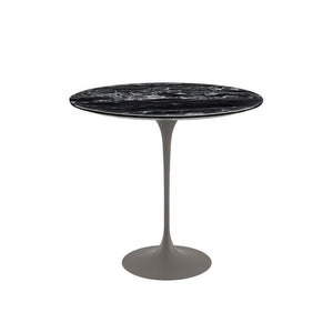 Saarinen Side Table - 22” Oval side/end table Knoll Grey Portoro marble, Satin finish 