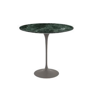 Saarinen Side Table - 22” Oval side/end table Knoll Grey Verde Alpi marble, Satin finish 