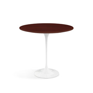 Saarinen Side Table - 22” Oval side/end table Knoll White Reff Dark Cherry 